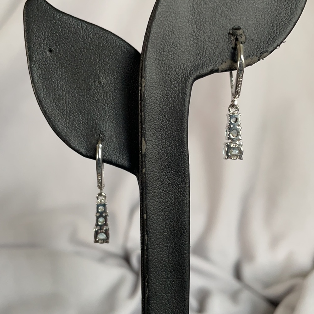 JTV Blue Topaz Dangle Earrings - Picture 4 of 8